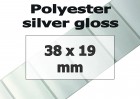 Polyester-Labels, silver glossy 38x19mm (500 pcs.)