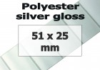 Polyester-Labels, silver glossy 76x25mm (500 pcs.)